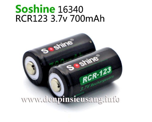 Pin 16340 Soshine 700mAh 3.7v